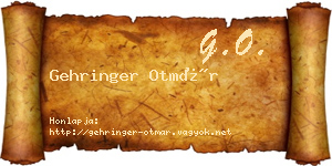 Gehringer Otmár névjegykártya